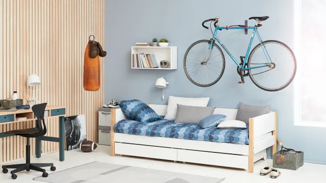 FLEXA Nor Bett 90x200cm weiß/eiche