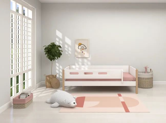 FLEXA Nor Bett 90x200cm weiß/eiche