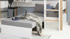 FLEXA Nor Casa Hochbett mit senkrechter Leiter weiß/eiche