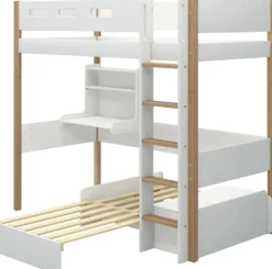 FLEXA Nor Casa Hochbett mit senkrechter Leiter weiß/eiche
