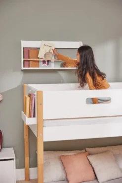 FLEXA Nor Halbhohes Bett mit Schrägleiter weiß/eiche