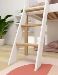 FLEXA Nor Halbhohes Bett mit Schrägleiter weiß/eiche