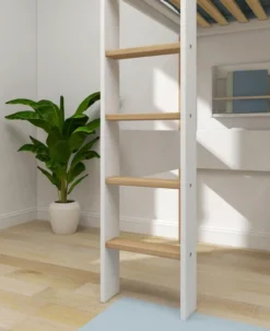 FLEXA Nor Hochbett mit senkrechter Leiter weiß/eiche