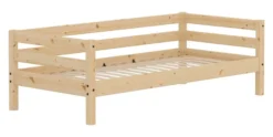 FLEXA RAW Classic Einzelbett mit hintere Absturzsicherung natur