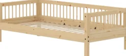 FLEXA RAW Classic Einzelbett 90x200 cm mit Streben Absturzsicherung natur