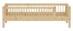 FLEXA RAW Classic Einzelbett 90x200 cm mit 3/4 Streben Absturzsicherung natur