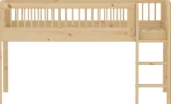 FLEXA RAW Classic Halbhohes Bett 90x200 cm mit Streben Absturzsicherung natur