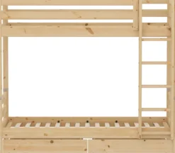 FLEXA RAW Classic Hohes Etagenbett mit Schubladen natur