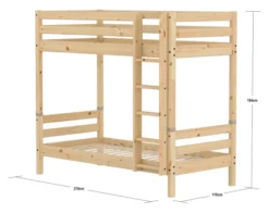 FLEXA RAW Classic Hohes Etagenbett natur