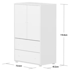 FLEXA Saga Schrank mit 2 Türen und 2 Schubladen weiß