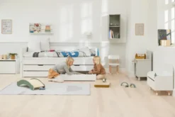 FLEXA White Einzelbett 90x200cm mit Gästebett u. zwei Schubladen weiß
