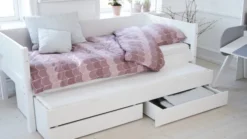 FLEXA White Einzelbett 90x200cm mit Gästebett u. zwei Schubladen weiß