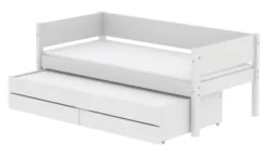 FLEXA White Einzelbett 90x200cm mit Gästebett u. zwei Schubladen weiß