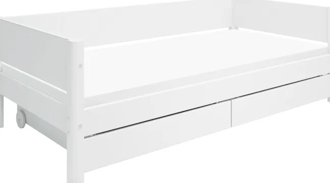 FLEXA White Einzelbett 90x200cm mit zwei Schubladen weiß