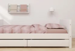 FLEXA White Einzelbett 90x200cm mit zwei Schubladen weiß