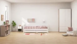 FLEXA White Einzelbett 90x200cm mit zwei Schubladen weiß