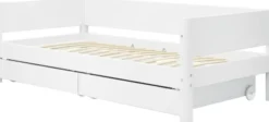 FLEXA White Einzelbett 90x200cm mit zwei Schubladen weiß