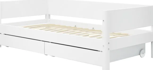 FLEXA White Einzelbett 90x200cm mit zwei Schubladen weiß