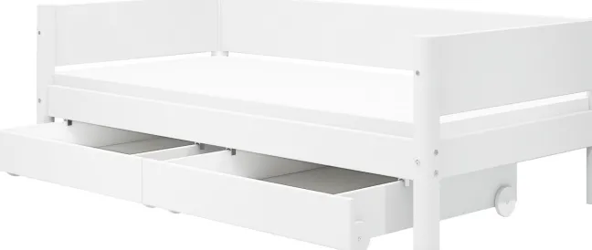 FLEXA White Einzelbett 90x200cm mit zwei Schubladen weiß