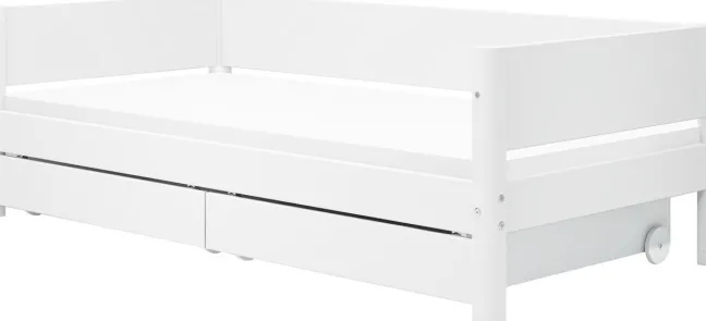 FLEXA White Einzelbett 90x200cm mit zwei Schubladen weiß