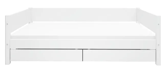 FLEXA White Einzelbett 90x200cm mit zwei Schubladen weiß