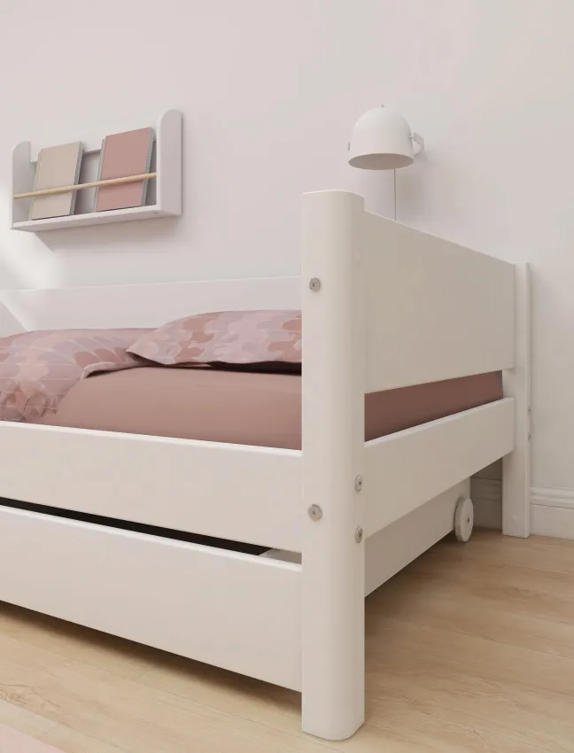 FLEXA White Einzelbett 90x200cm mit zwei Schubladen weiß