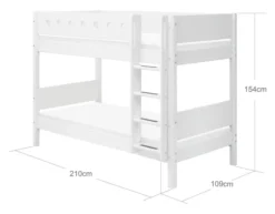 FLEXA White Etagenbett mit senkrechter Leiter weiß