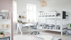 FLEXA White Etagenbett mit senkrechter Leiter weiß
