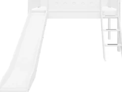 FLEXA White halbhohes Bett mit Schrägleiter und Rutsche weiß