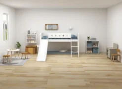 FLEXA White halbhohes Bett mit Schrägleiter und Rutsche weiß