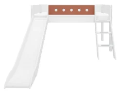 FLEXA White halbhohes Bett 90x200 cm mit Schrägl. und Rutsche weiß/rotviolett Sale