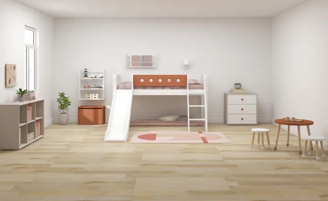 FLEXA White halbhohes Bett 90x200 cm mit Schrägl. und Rutsche weiß/rotviolett Sale