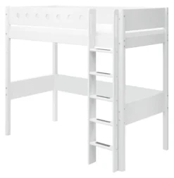 FLEXA White Hochbett mit senkrechter Leiter weiß