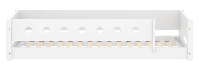 FLEXA White Montessori Bett 90x200cm mit 3/4 Abturzsicherung weiß