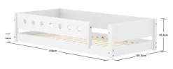 FLEXA White Montessori Bett 90x200cm mit 3/4 Abturzsicherung weiß