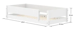 FLEXA White Montessori Bett 90x200cm mit 3/4 Rillen Abturzsicherung weiß