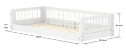FLEXA White Montessori Bett 90x200cm mit Streben weiß