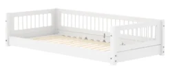 FLEXA White Montessori Bett 90x200cm mit Streben weiß