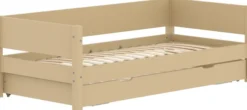 FLEXA White Sand Einzelbett 90x200cm mit Gästebett hochklappbar sand