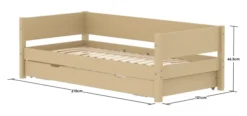 FLEXA White Sand Einzelbett 90x200cm mit Gästebett hochklappbar sand