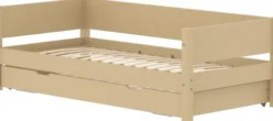 FLEXA White Sand Einzelbett 90x200cm mit Gästebett hochklappbar sand