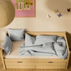 FLEXA White Sand Einzelbett 90x200cm mit Gästebett u. zwei Schubladen sand