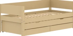 FLEXA White Sand Einzelbett 90x200cm mit Gästebett u. zwei Schubladen sand
