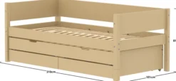 FLEXA White Sand Einzelbett 90x200cm mit Gästebett u. zwei Schubladen sand