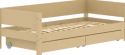 FLEXA White Sand Einzelbett 90x200cm mit zwei Schubladen sand