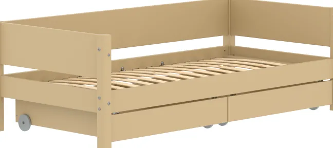 FLEXA White Sand Einzelbett 90x200cm mit zwei Schubladen sand
