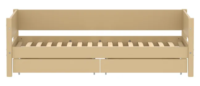 FLEXA White Sand Einzelbett 90x200cm mit zwei Schubladen sand