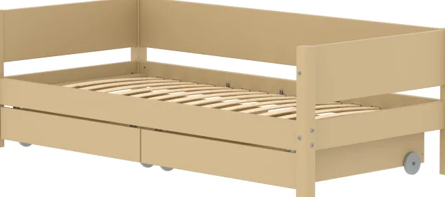 FLEXA White Sand Einzelbett 90x200cm mit zwei Schubladen sand