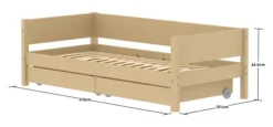 FLEXA White Sand Einzelbett 90x200cm mit zwei Schubladen sand