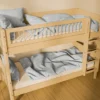 FLEXA White Sand Etagenbett mit senkrechter Leiter und Streben Absturzsicherung sand